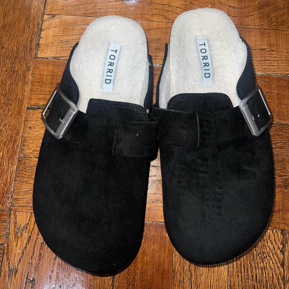 Torrid Black Clogs with Silver Accents